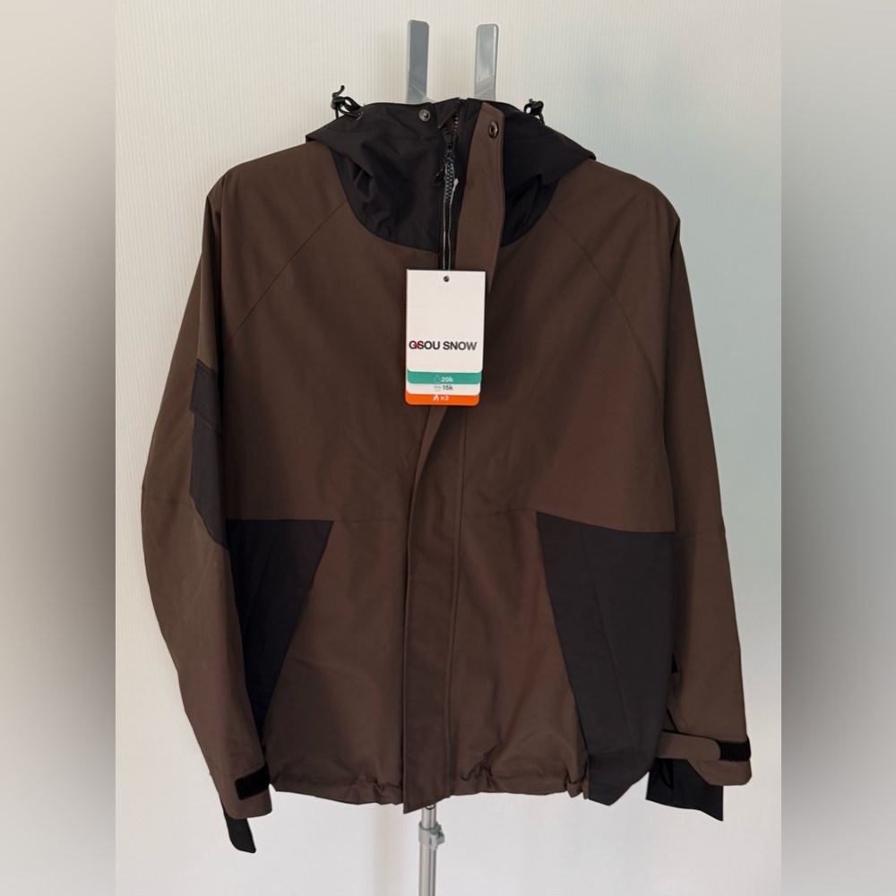 GSOU SNOW Unisex Snowboard Jacket Brown/Black Size Small New with Tags